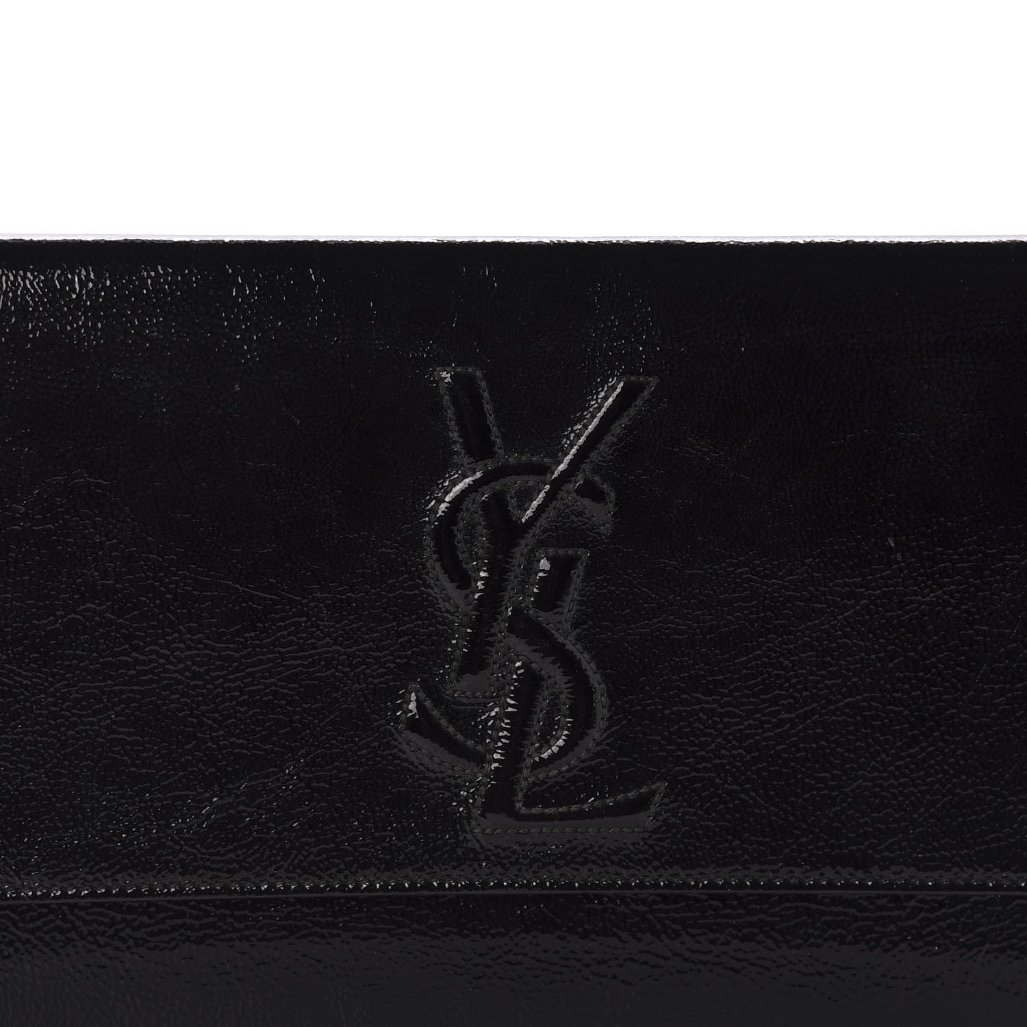 Saint Laurent Textured Patent Monogram Large Belle De Jour Clutch Black 8 of 8