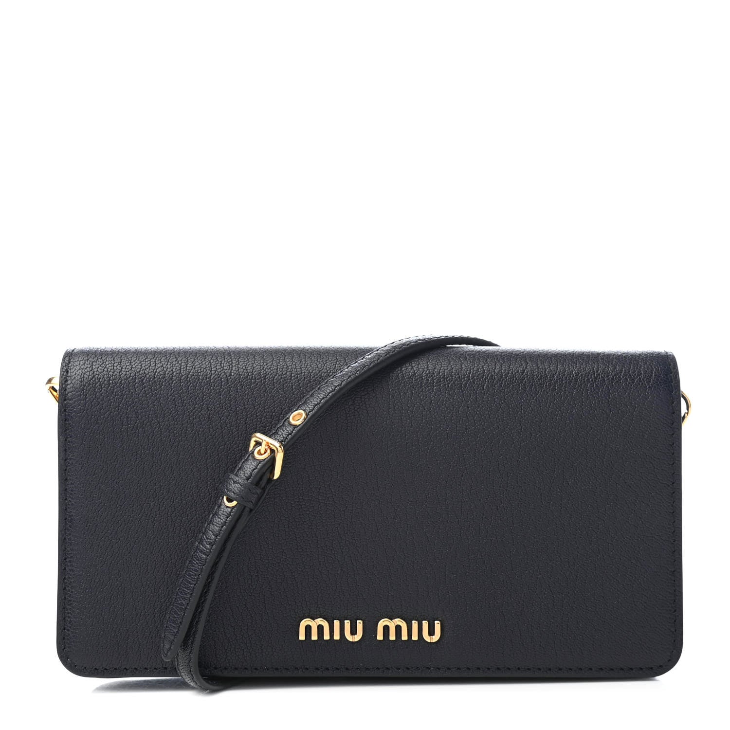 Miu Miu Goatskin Madras Crossbody Black 1 of 8