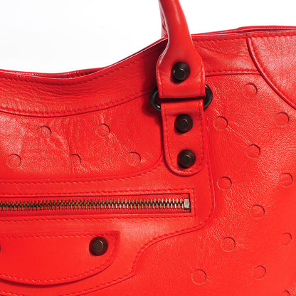 Balenciaga Perforated Lambskin Polka Dots City Orange Sanguine 3 of 13