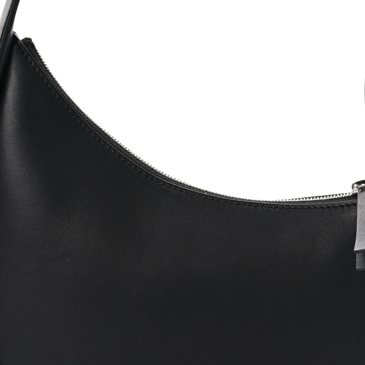Smooth Calfskin Half Moon Shoulder Bag Black