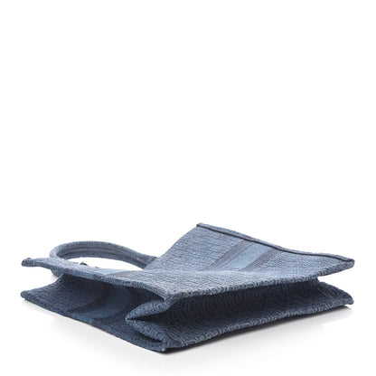 Christian Dior Oblique Denim Book Tote Denim Blue 4 of 9