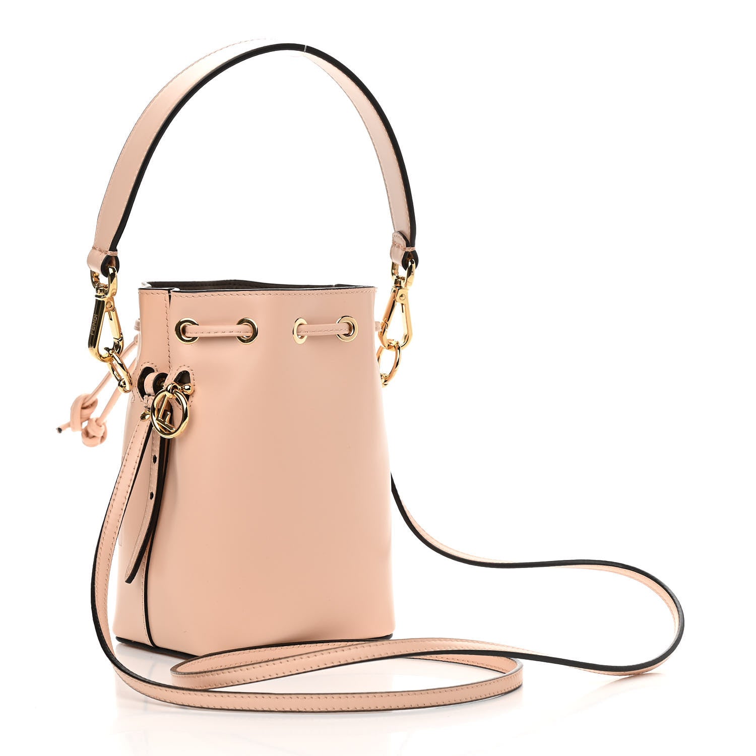 Fendi Vitello King F is Fendi Logo Embossed Mini Mon Tresor Bucket Bag Light Rose 2 of 10