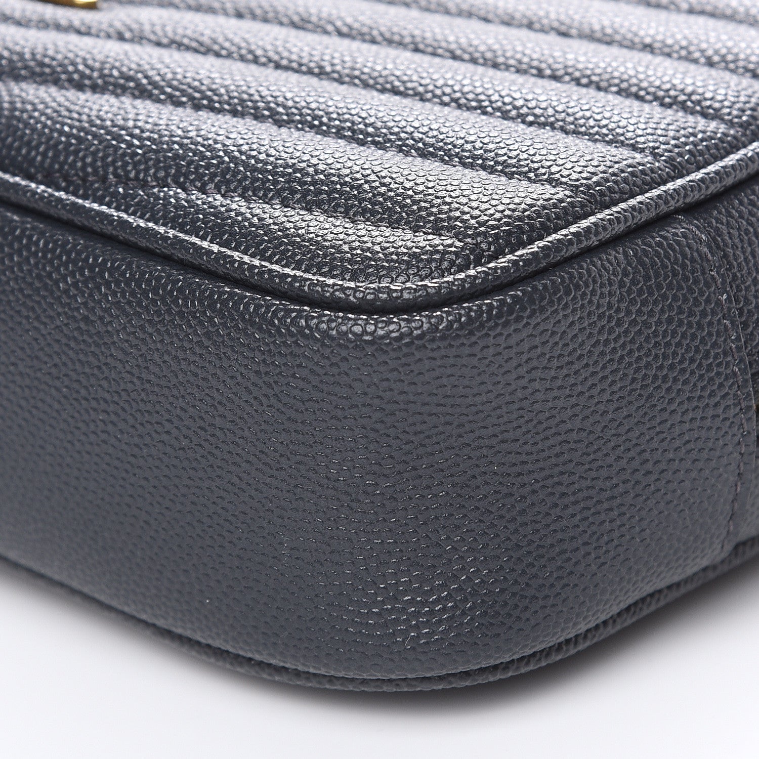 Saint Laurent Grain De Poudre Matelasse Monogram Mini Lou Camera Bag Dark Smog 9 of 10