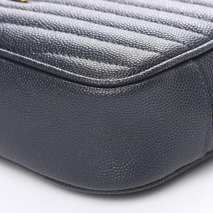 Saint Laurent Grain De Poudre Matelasse Monogram Mini Lou Camera Bag Dark Smog 9 of 10