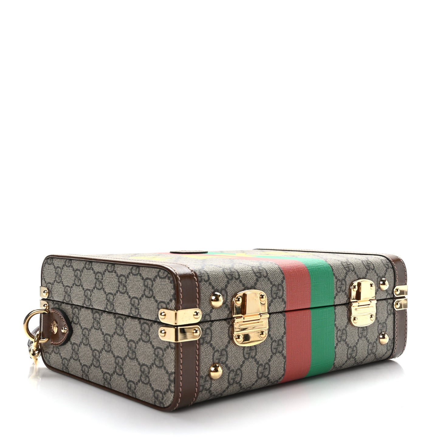 GG Supreme Monogram Azalea Calfskin Fake/Not Retro Interlocking G Beauty Case Beige Ebony Brown Sugar