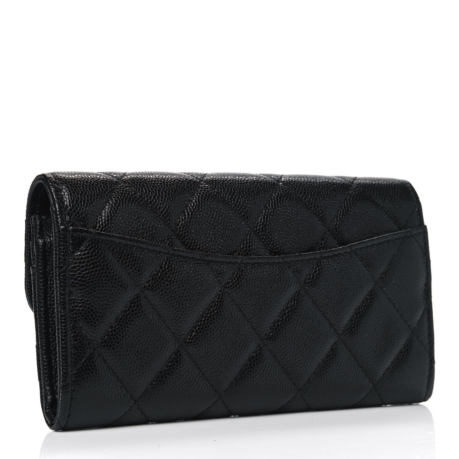 Chanel Caviar Quilted Medium Gusset Flap Wallet Black 2 of 4