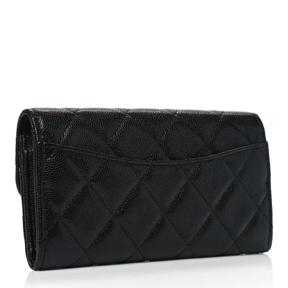 Chanel Caviar Quilted Medium Gusset Flap Wallet Black 2 of 4