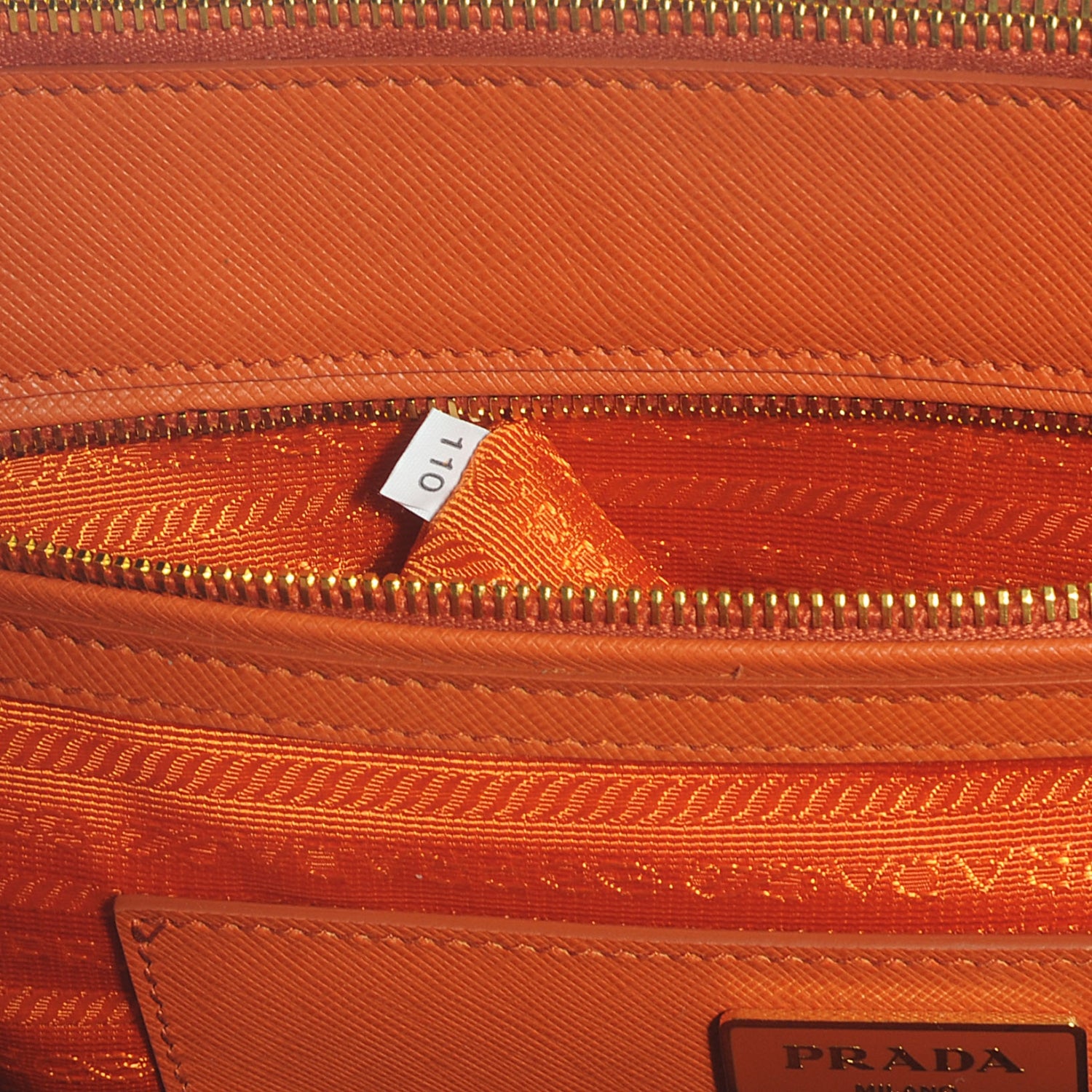 Prada Saffiano Lux Double Zip Tote Papaya 8 of 8