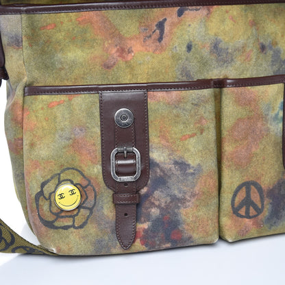 Chanel Washed Toile Large Graffiti On The Pavements Messenger Khaki Multicolor 9 of 17