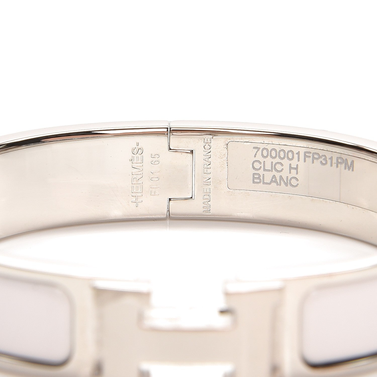 Hermes Enamel Narrow Clic Clac H Bracelet PM White 3 of 5