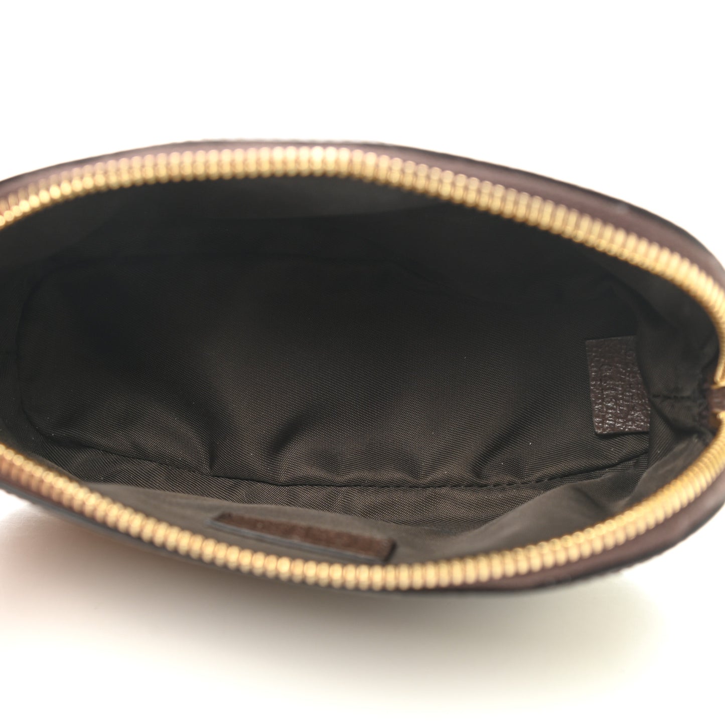 GG Supreme Monogram Textured Calfskin Web Medium Ophidia Cosmetic Case Beige Ebony New Acero