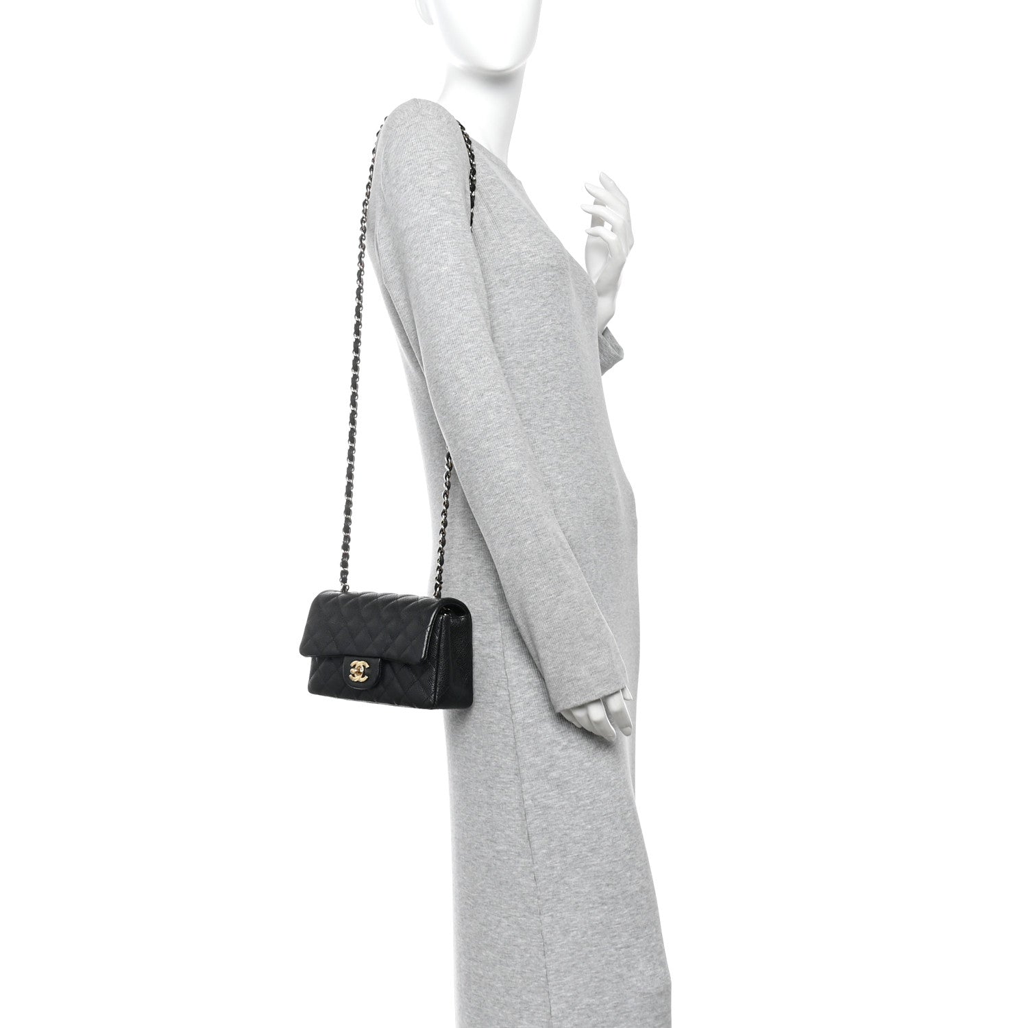 Chanel Caviar Quilted Mini Rectangular Flap Black 2 of 10