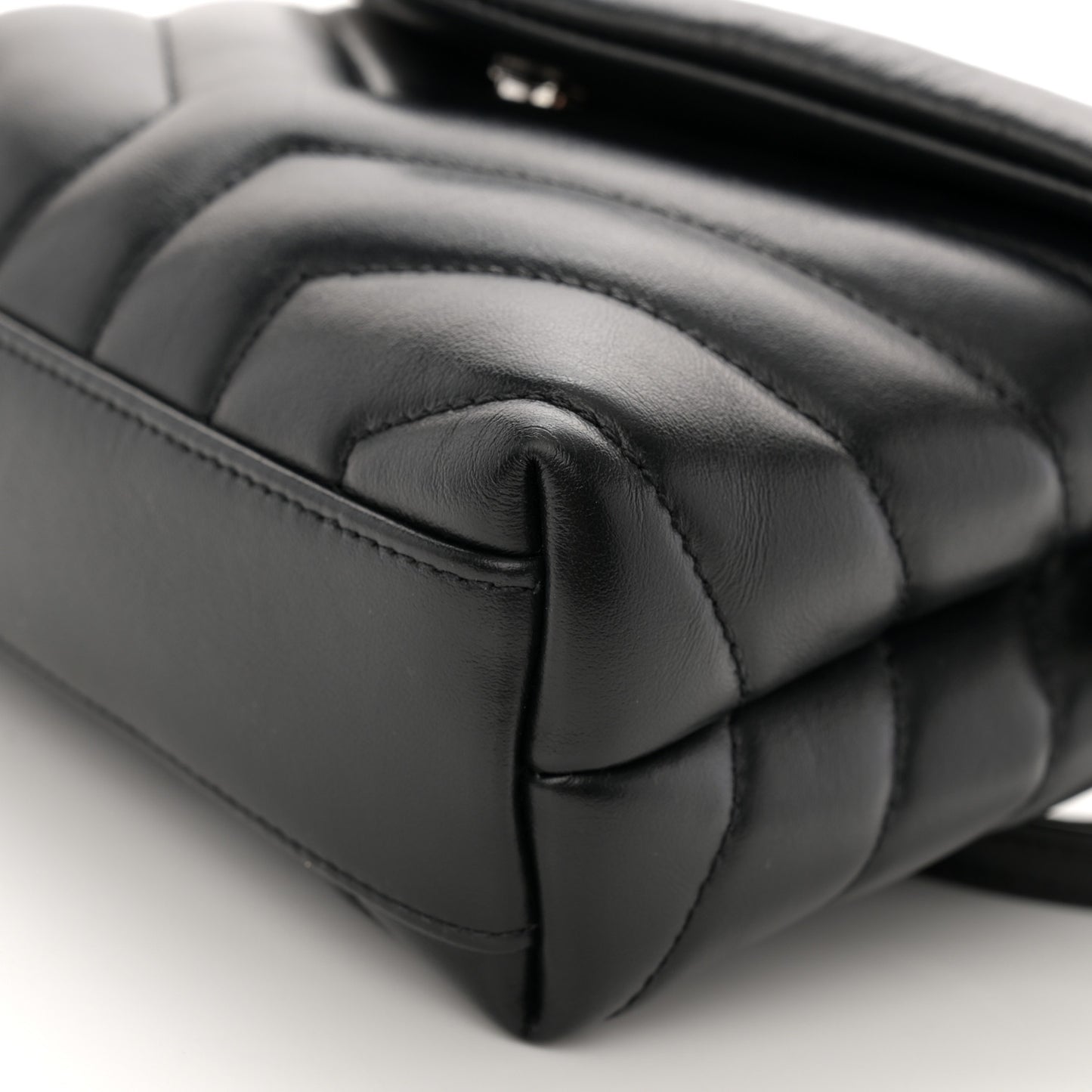 Calfskin Y Quilted Monogram Toy Loulou Crossbody Bag Black