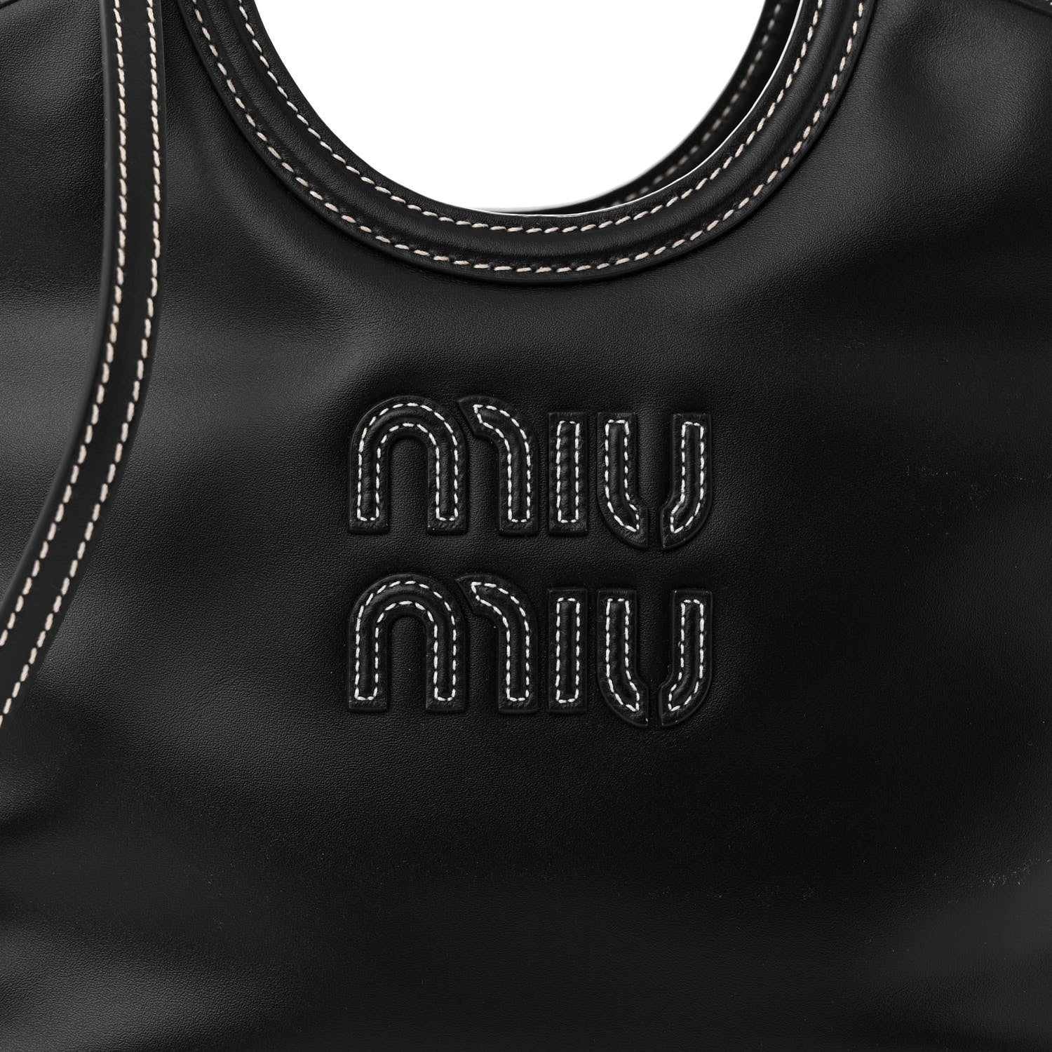 Miu Miu Soft Calf Softy Small Ivy Tote Bag Black 8 of 10