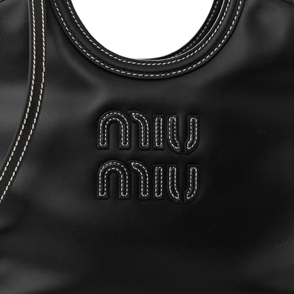 Miu Miu Soft Calf Softy Small Ivy Tote Bag Black 8 of 10