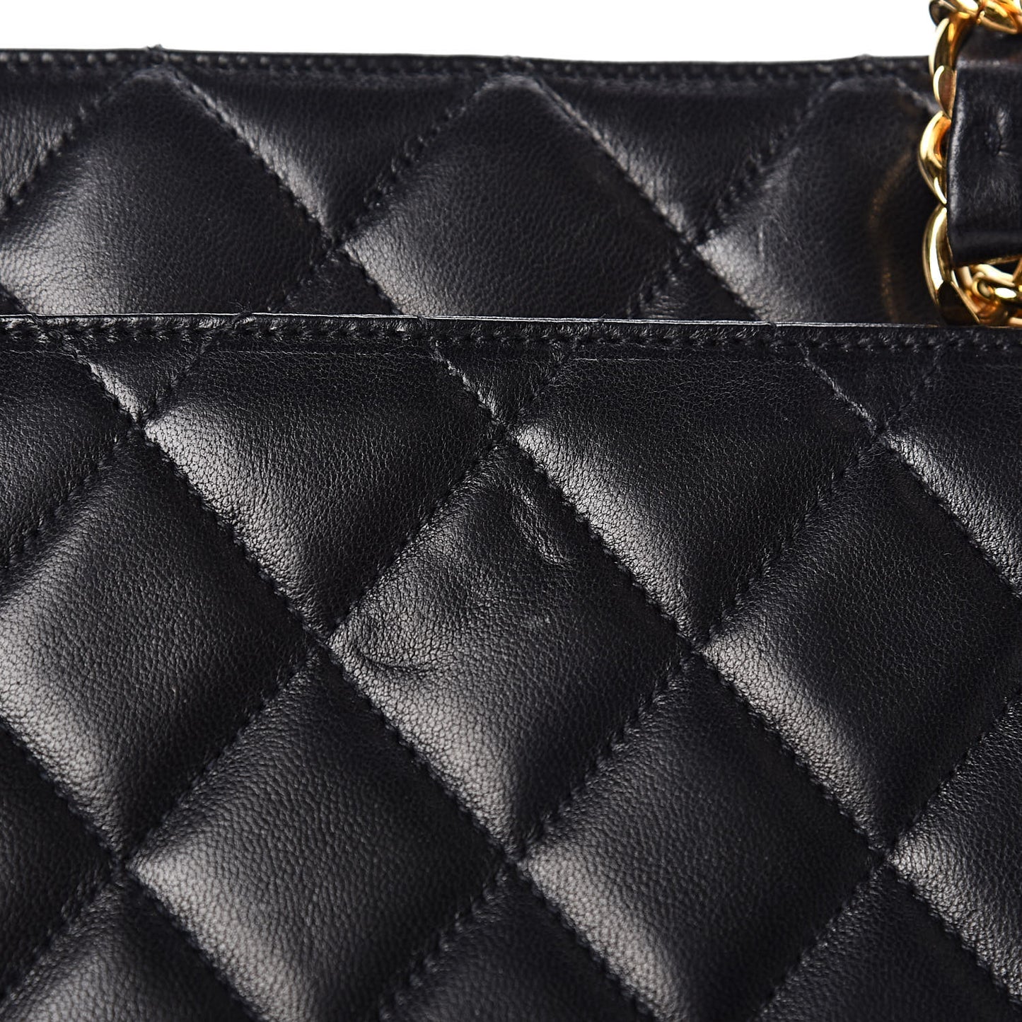 Lambskin Quilted Shoulder Bag Black