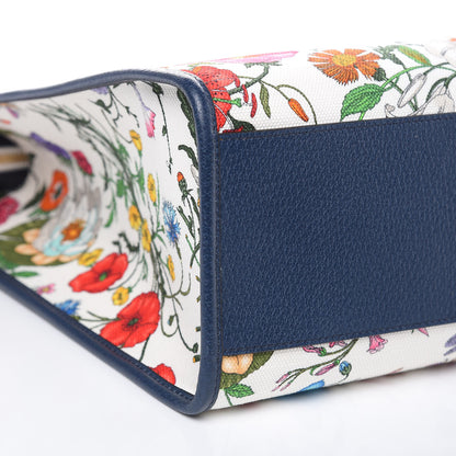 Gucci Canvas Large Flora Tote Navy Multicolor 8 of 10