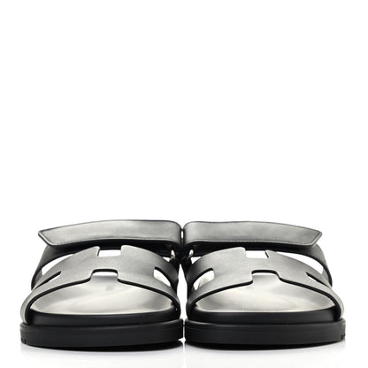 Hermes Calfskin Womens Chypre Sandals 36.5 Black 2 of 4