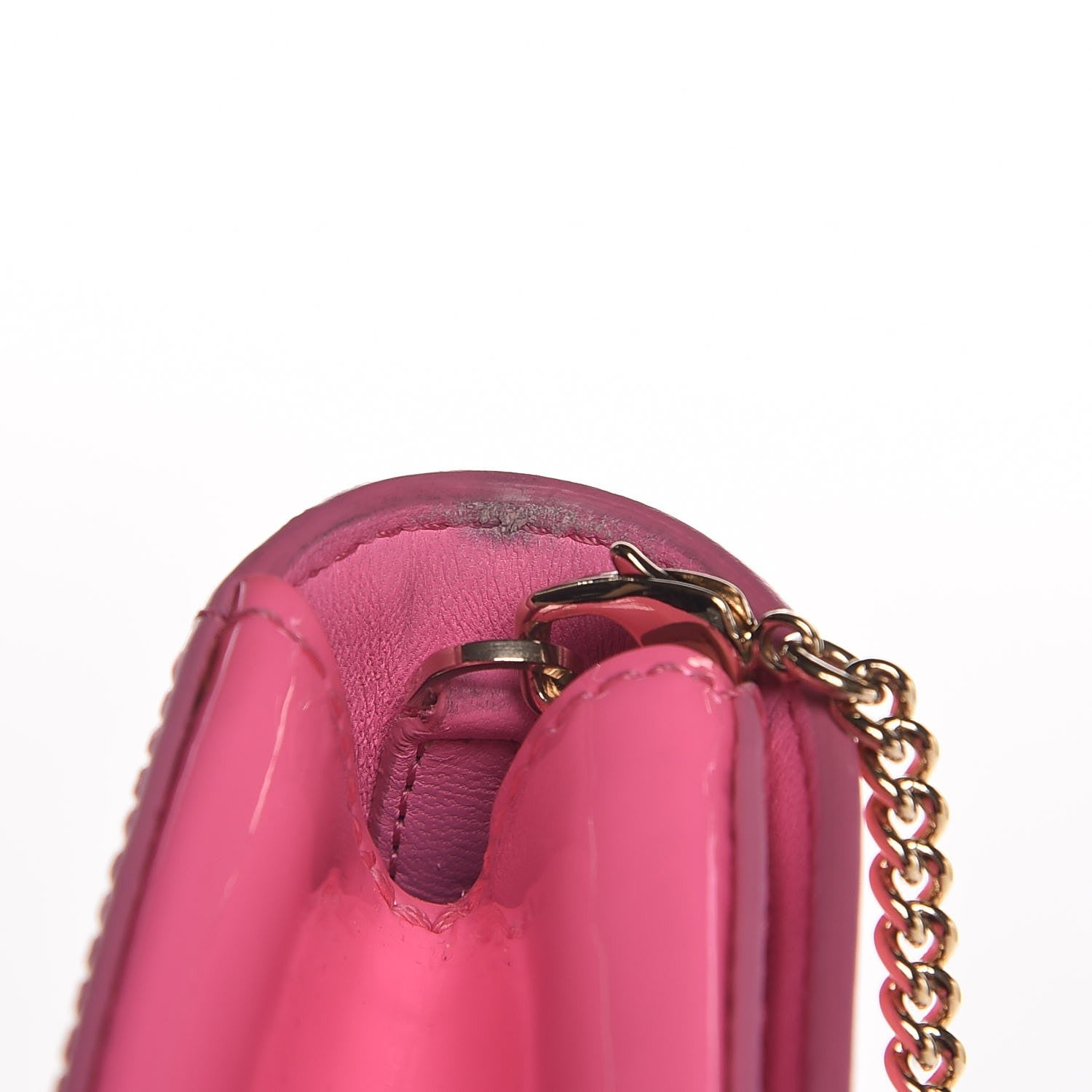 Versace Patent Palazzo Medusa Chain Evening Bag Pink 15 of 15