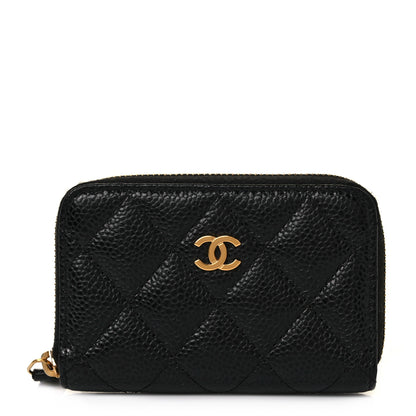 Chanel Caviar Quilted Zip Coin Purse Black 1 of 9