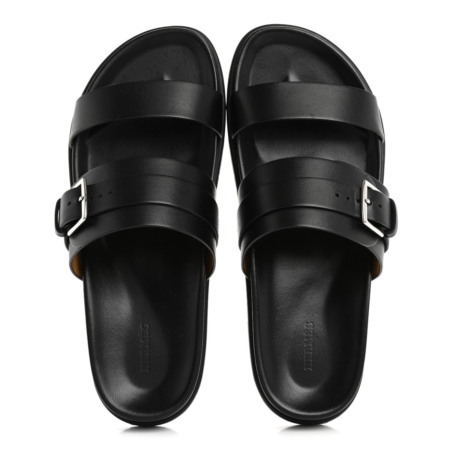 Hermes Calfskin Mens Tao Sandals 43.5 Black 2 of 9