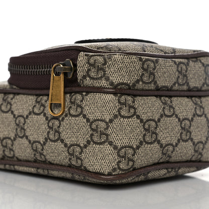 Gucci GG Supreme Monogram Mini Neo Vintage Double Zip Messenger Bag Beige New Acero Crop 7 of 8