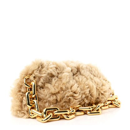 Bottega Veneta Shearling Lambskin The Pouch Chain Porridge 3 of 10