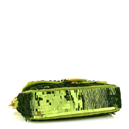 Fendi Sequin Paillettes Vitello Grace Sex and the City Baguette Wasabi 4 of 9