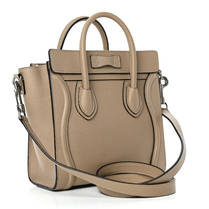 Celine Drummed Calfskin Nano Luggage Dune 2 of 4
