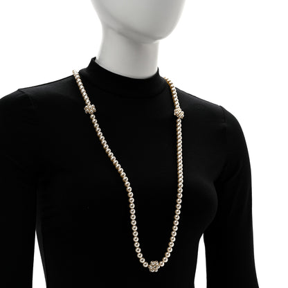 Chanel Pearl CC Camellia Long Necklace Gold 2 of 7