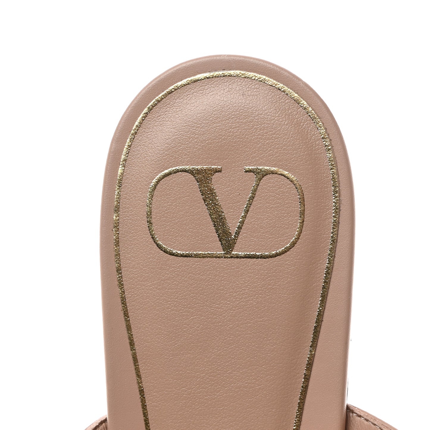 Calfskin Roman Stud Flat Slide Sandals 38 Rose Cannelle