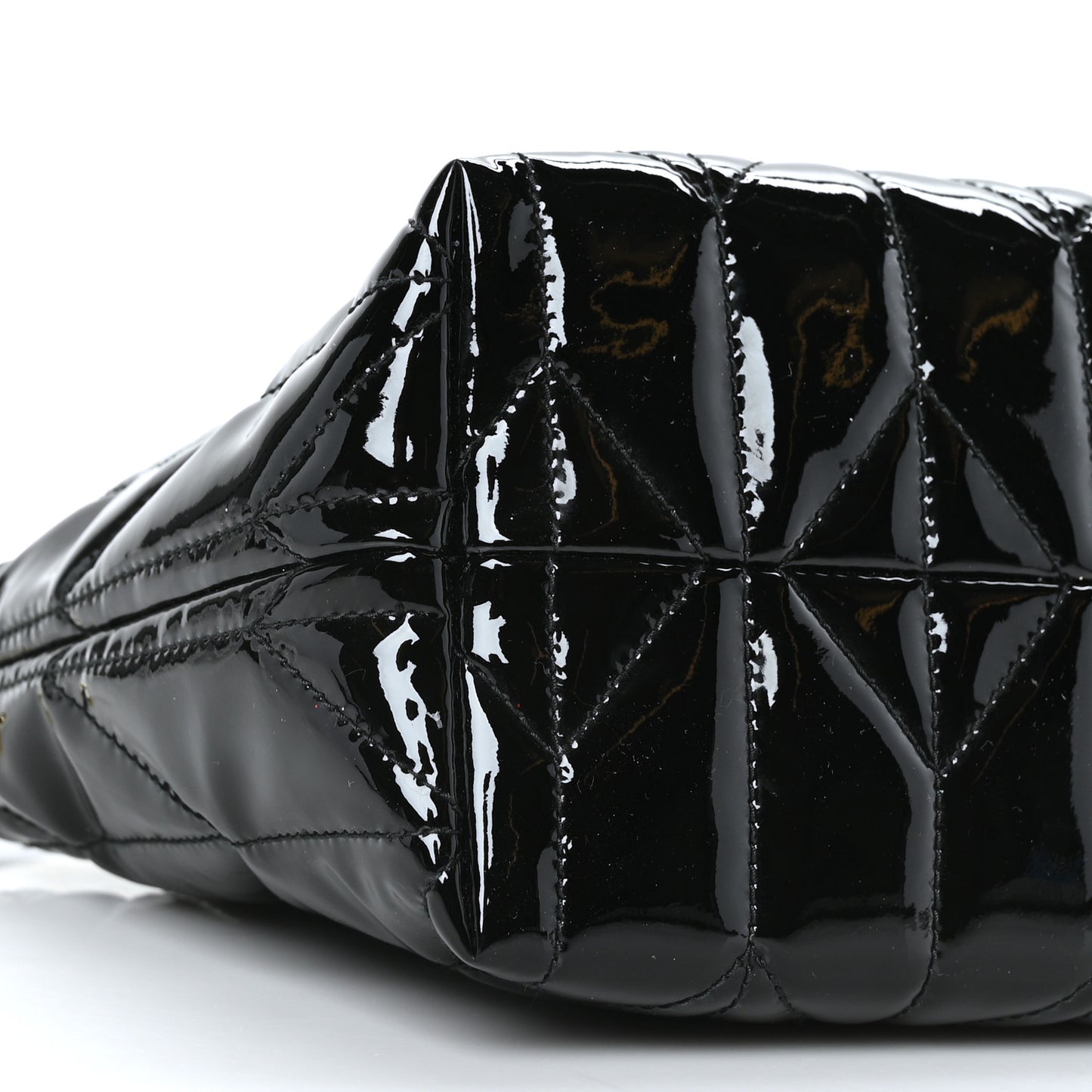 Iridescent Fabric Quilted Mini Spirit Ciré Bag Black
