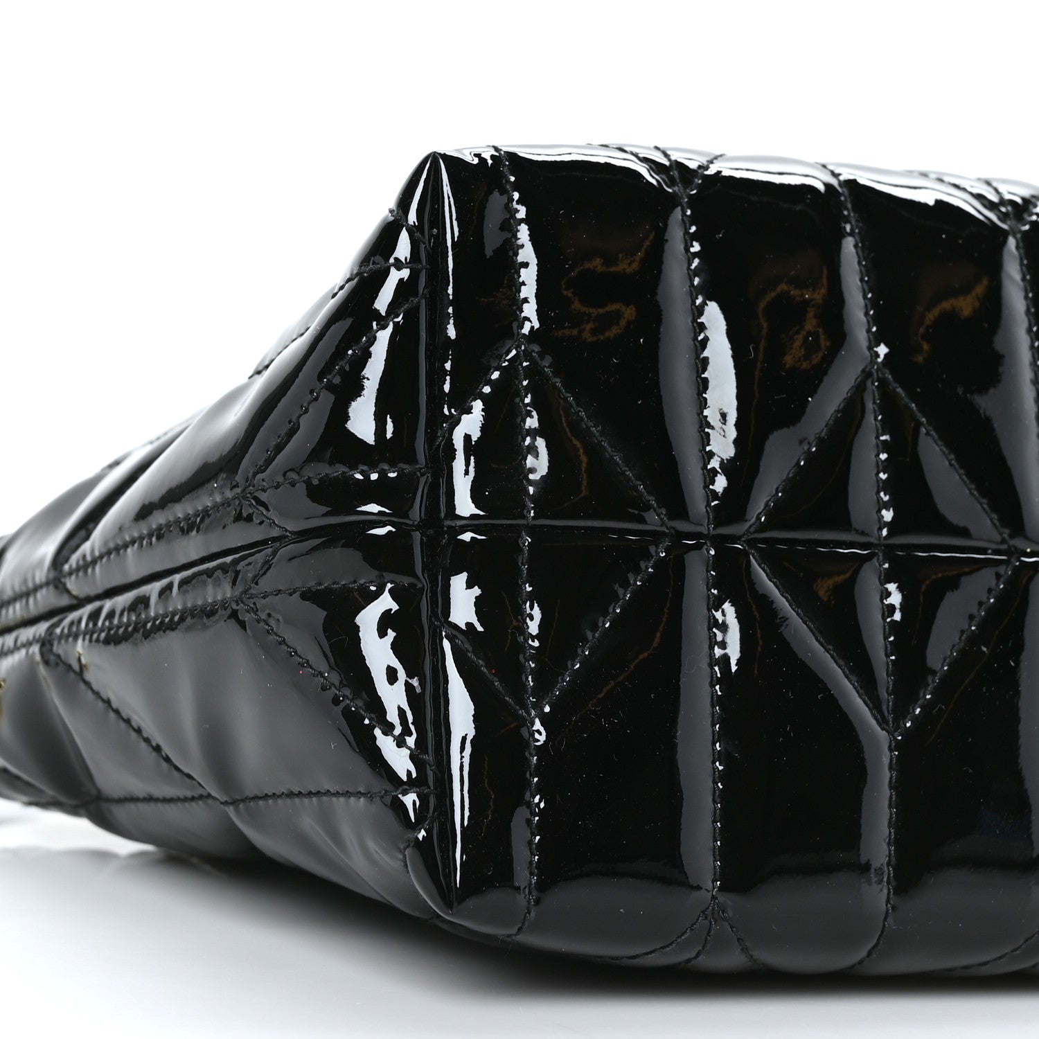 Miu Miu Iridescent Fabric Quilted Mini Spirit Ciré Bag Black 8 of 9