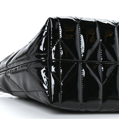Miu Miu Iridescent Fabric Quilted Mini Spirit Ciré Bag Black 8 of 9