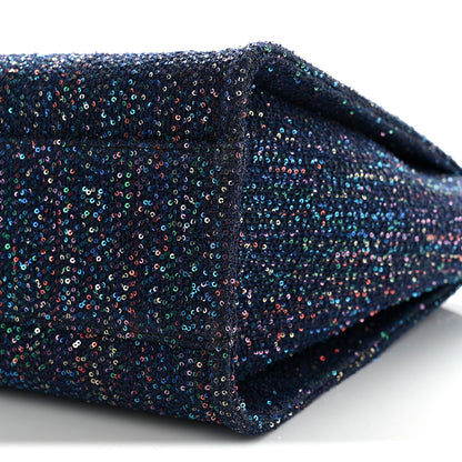 Chanel Calfskin Sequin Medium Deauville Tote Blue Multicolor 10 of 10