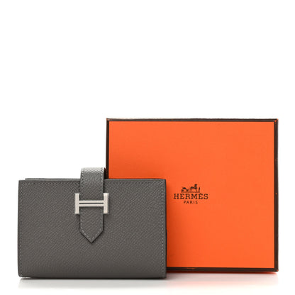 Hermes Epsom Bearn Card Holder Wallet Gris Meyer 7 of 7