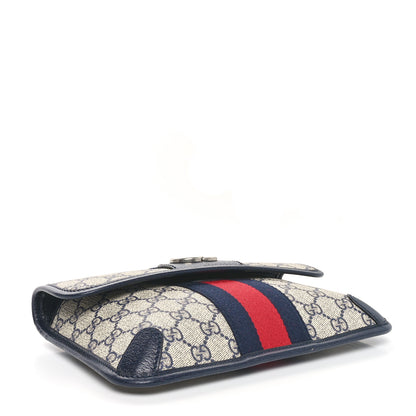 Gucci GG Supreme Monogram Web Small Ophidia Belt Bag 90 36 Beige Navy 4 of 10