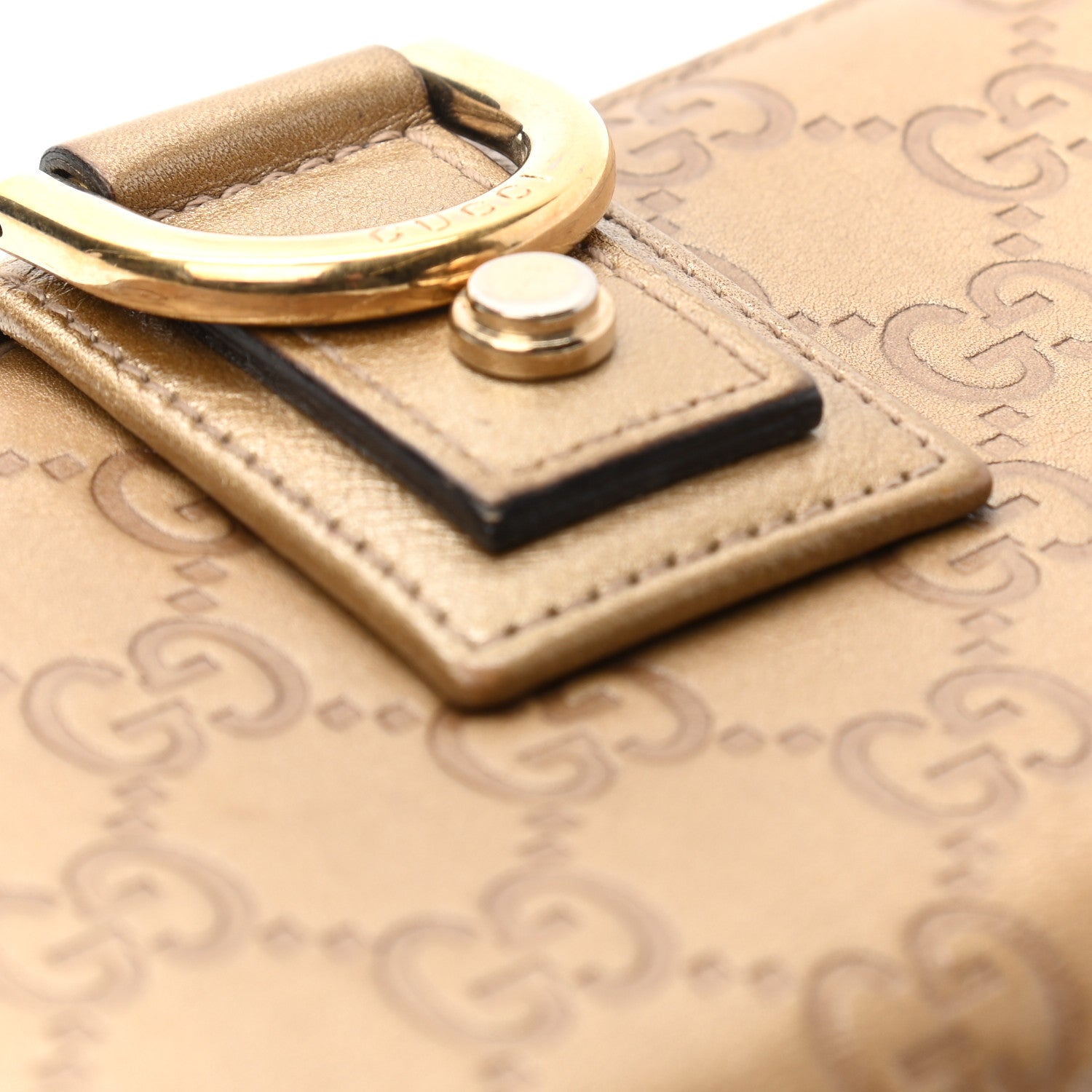 Gucci Metallic Guccissima Abbey Continental Wallet Gold 11 of 11
