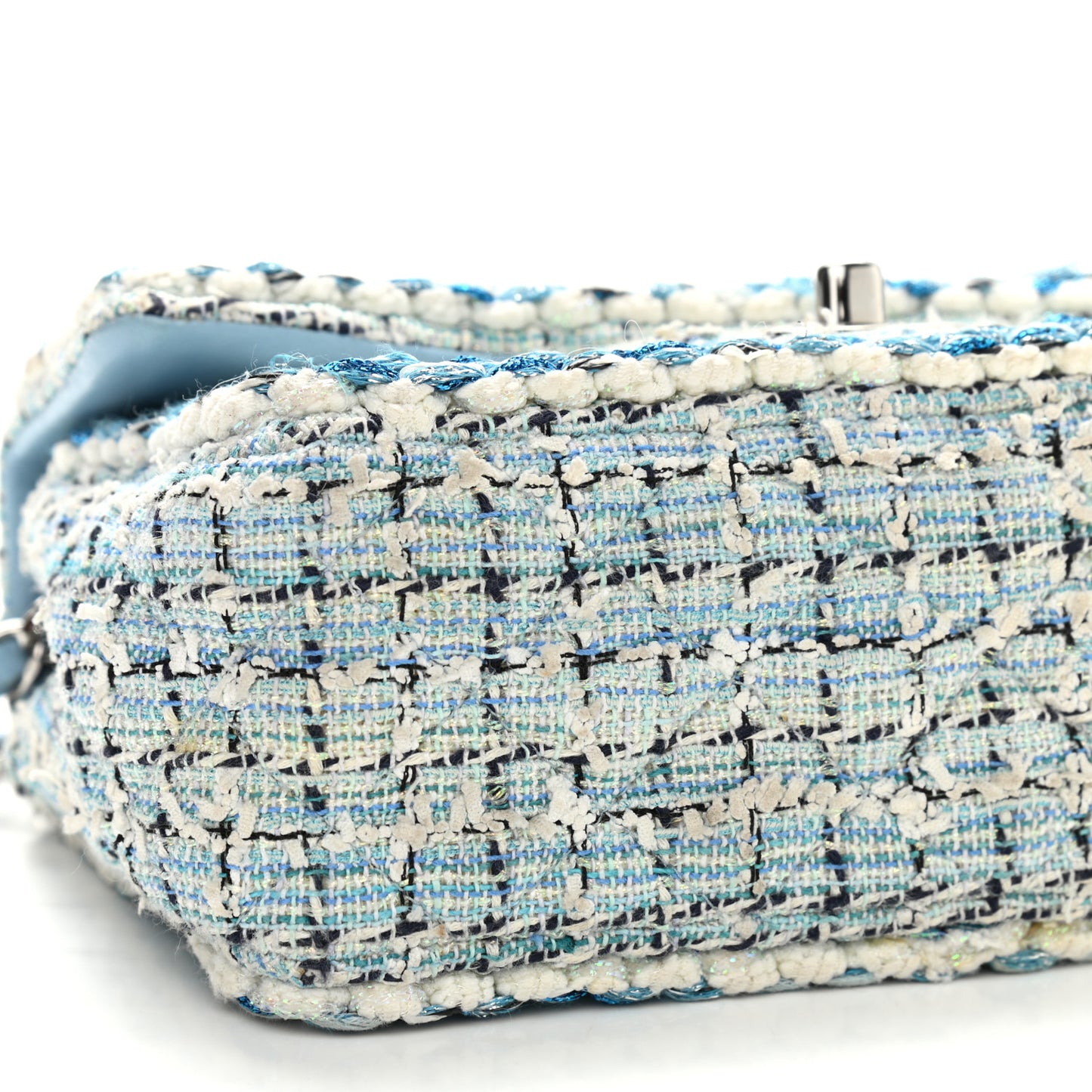 Tweed Braid Mini Flap Blue White