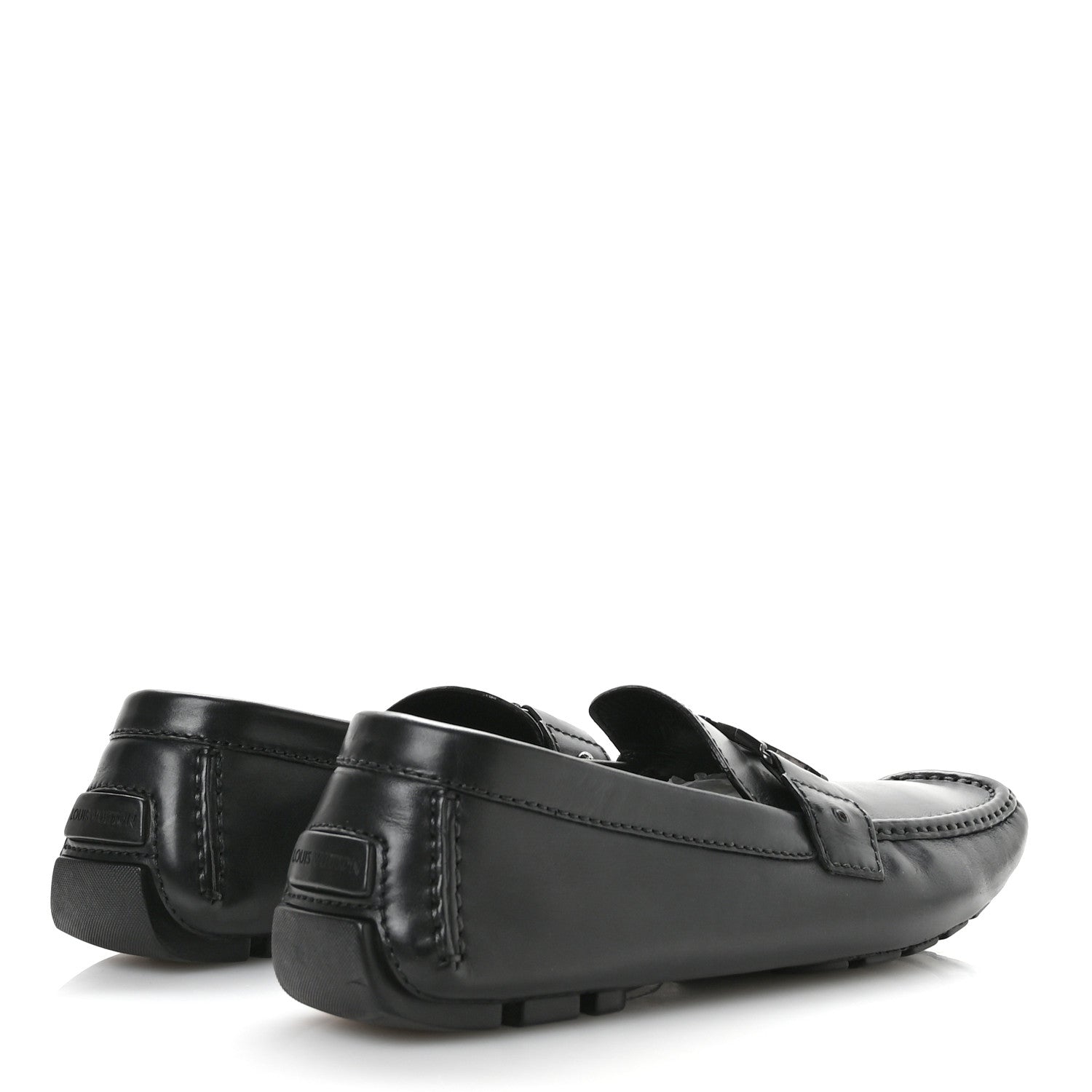 Louis Vuitton Calfskin Mens Monte Carlo Car Shoe Moccasin Loafers 10.5 Black 5 of 11