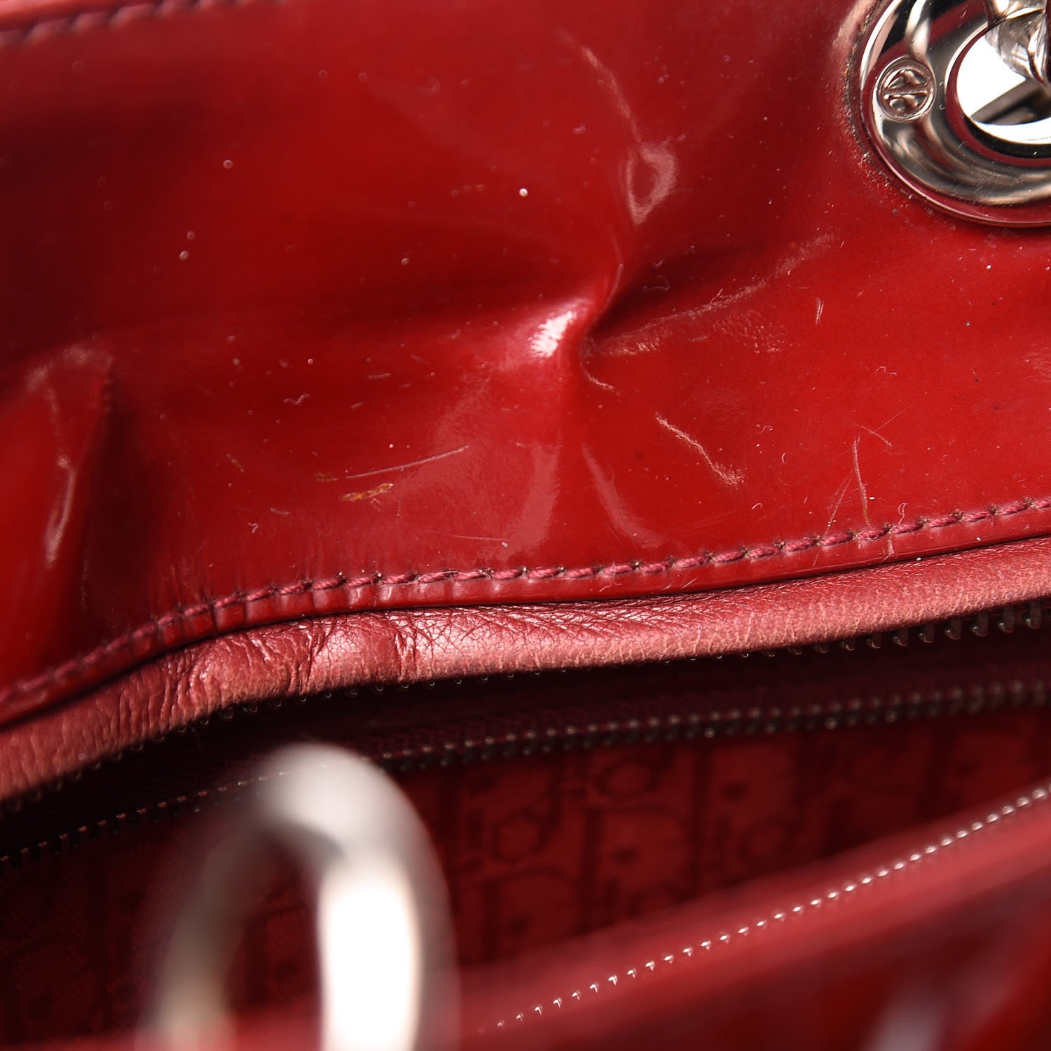 Christian Dior Patent Cannage Large Lady Dior Red 29 of 30