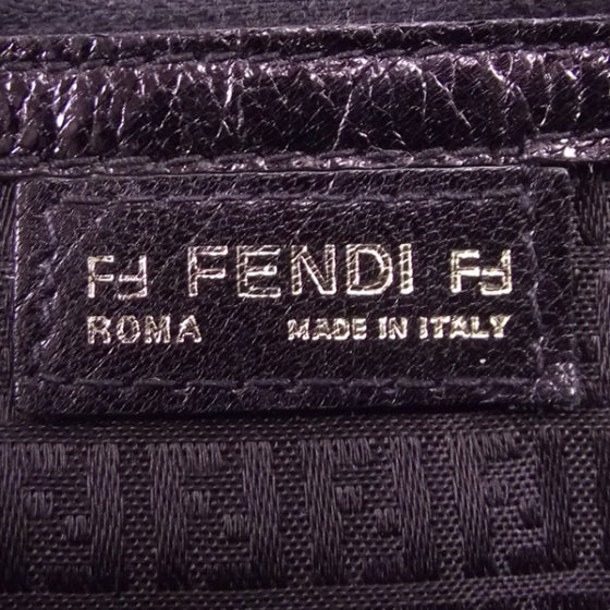 Fendi Leather Flap Cross Body Bag Black 8 of 10