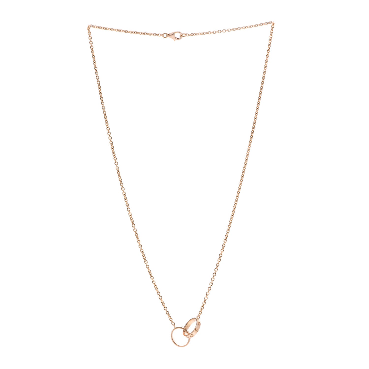 Cartier 18K Pink Gold Interlocking LOVE Necklace 3 of 5