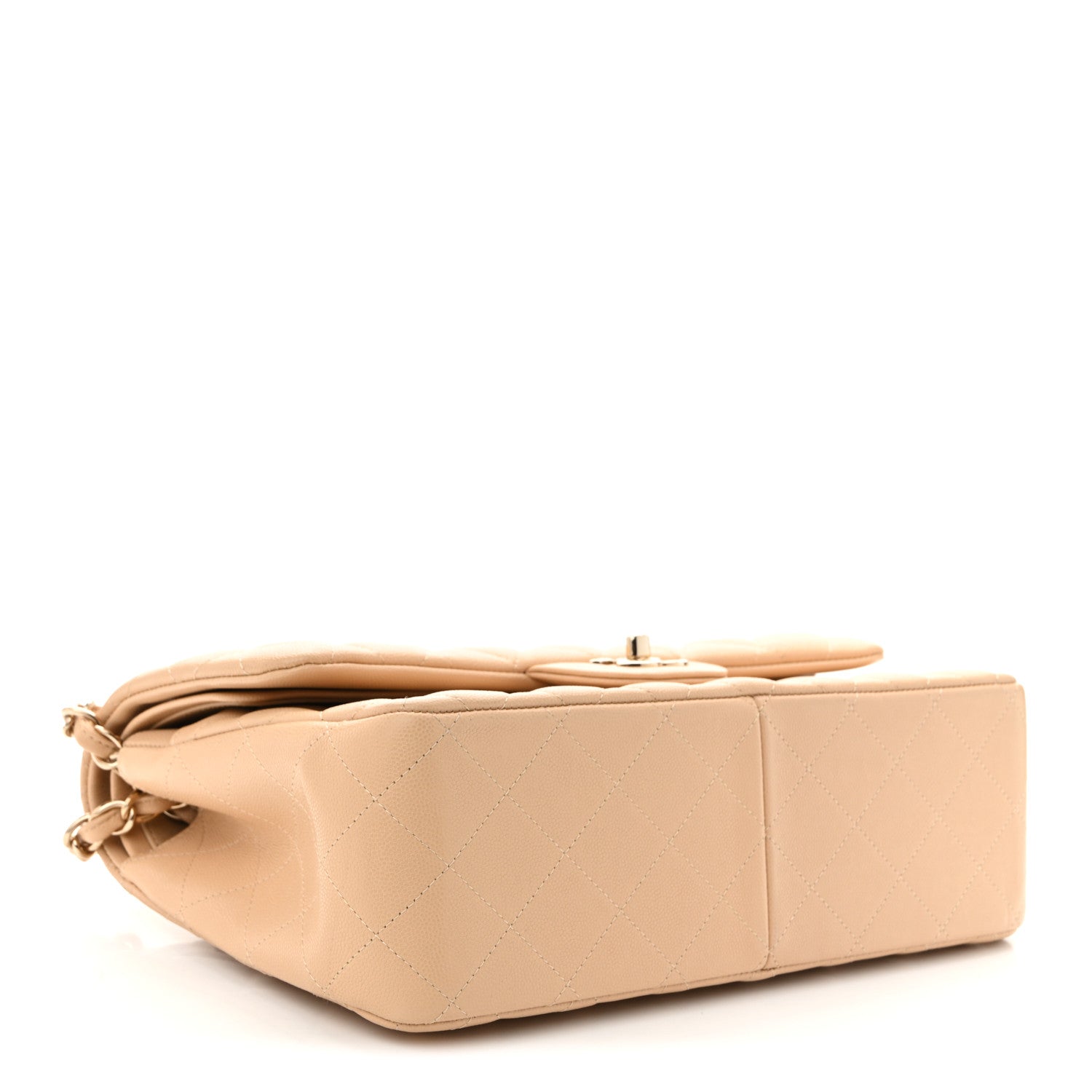 Chanel Caviar Quilted Jumbo Double Flap Light Beige 4 of 10
