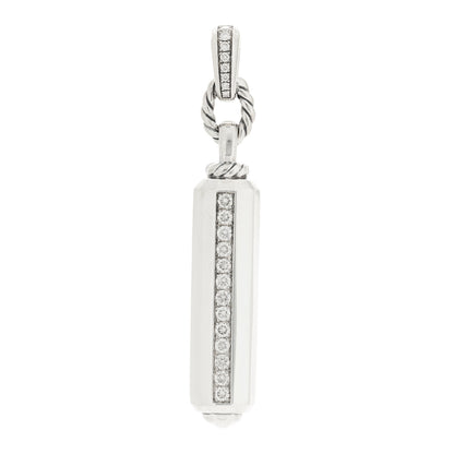 David Yurman Sterling Silver Diamond Lexington Barrel Pendant 1 of 5