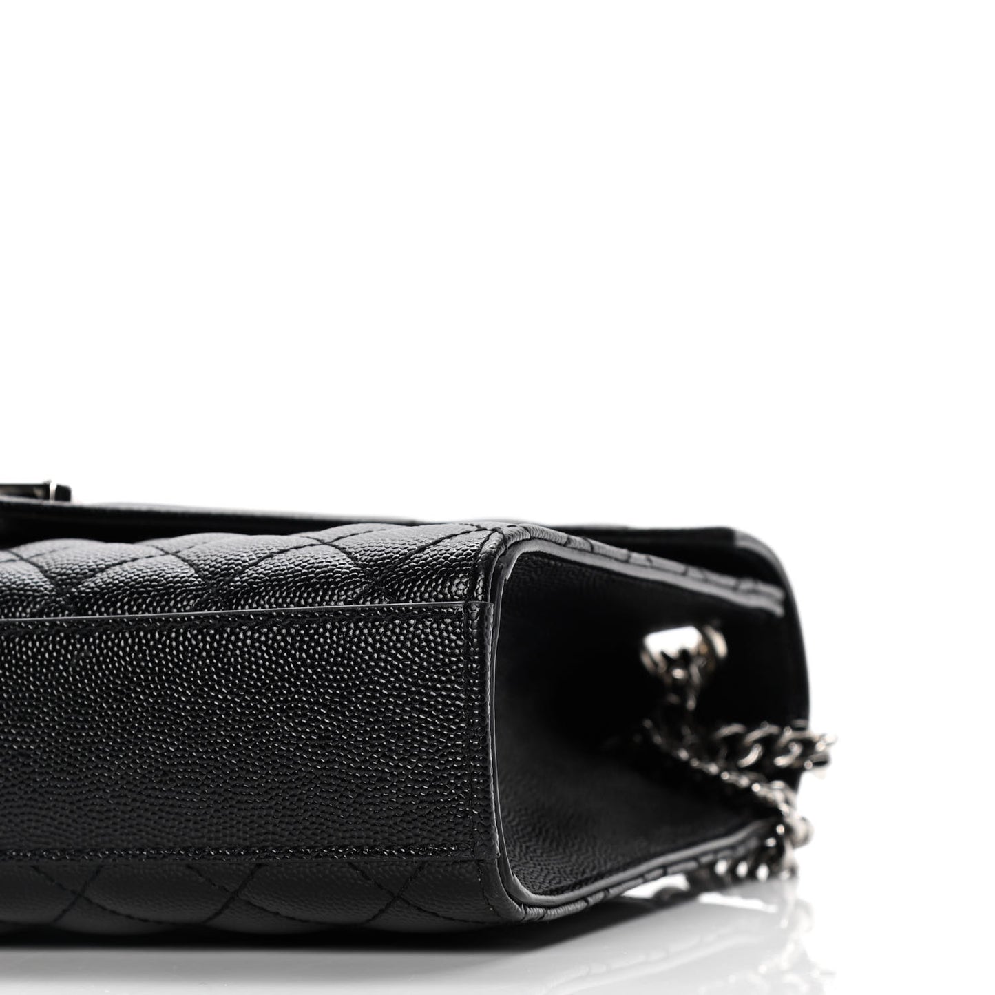Grain De Poudre Textured Mixed Matelasse Triquilt Medium Monogram Satchel Black
