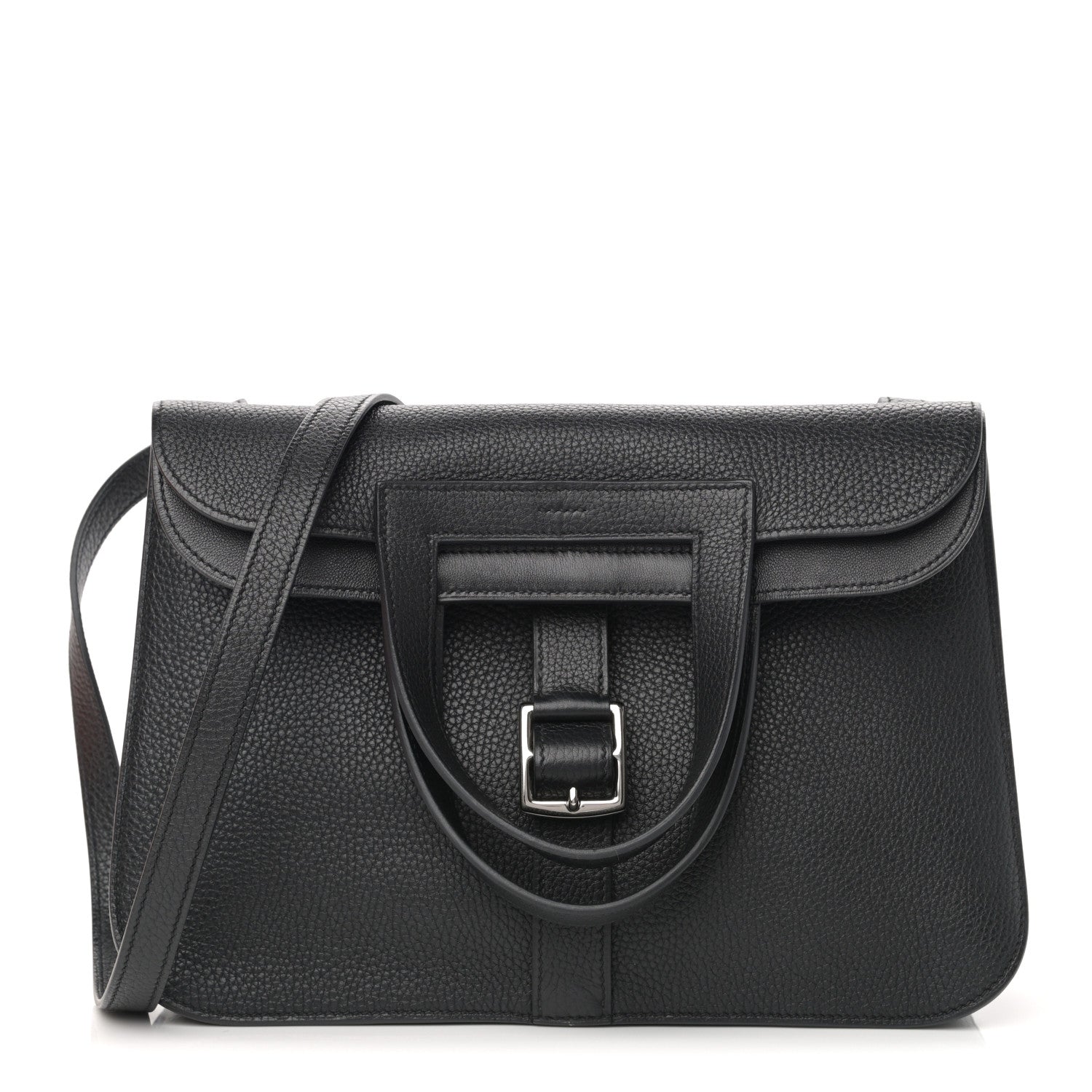 Hermes Taurillon Clemence Halzan 31 GM Black 3 of 13