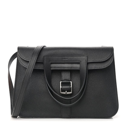 Hermes Taurillon Clemence Halzan 31 GM Black 3 of 13