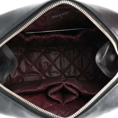 Chanel Lambskin Quilted Medium Curvy Pouch Cosmetic Case Black 5 of 12