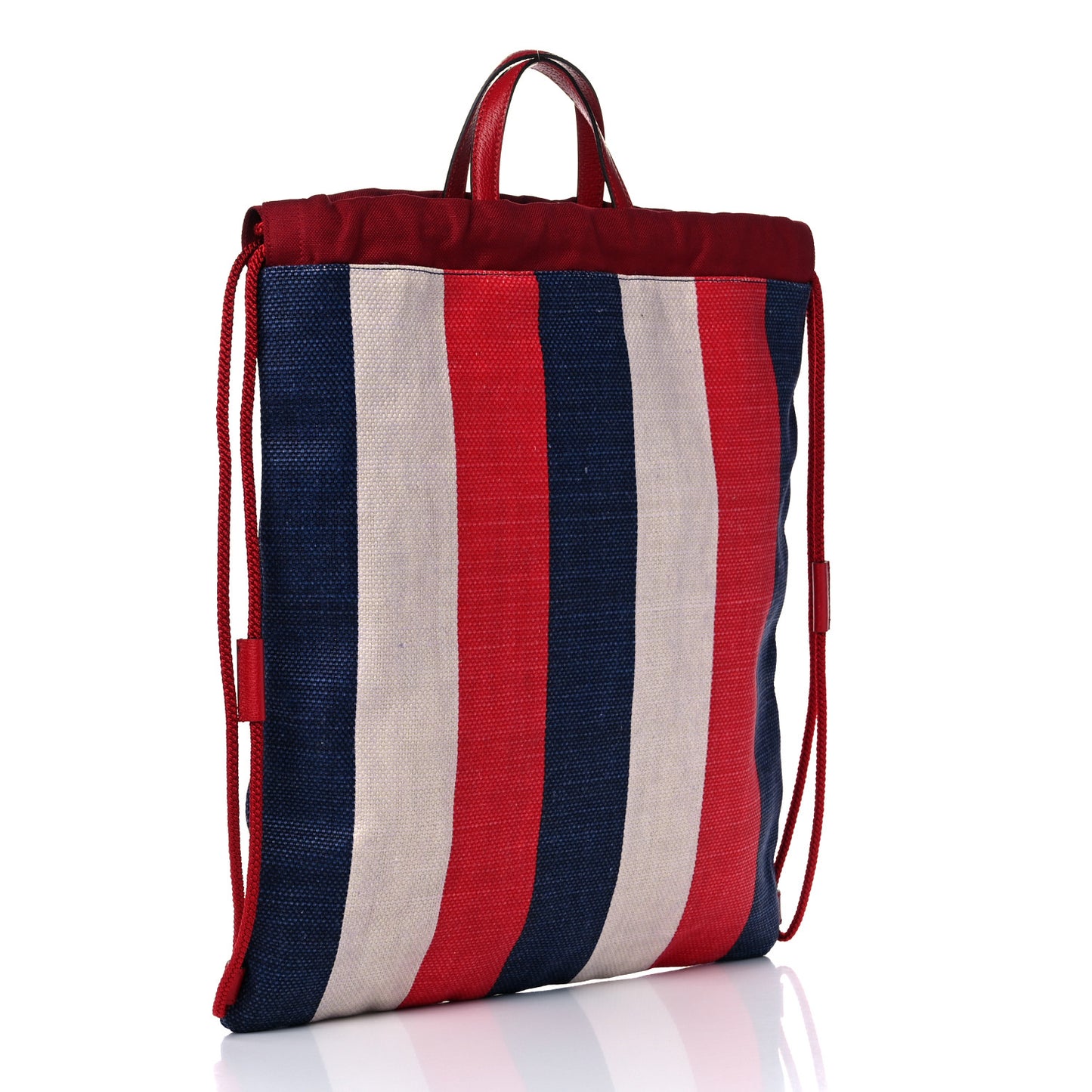 Canvas Logo Sylvie Stripe Drawstring Backpack Red